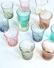 Stilleben Concave Glass - Box of 2⼁Fan Glass Rose