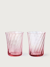 Stilleben Concave Glass - Box of 2⼁Swirl Glass Rose