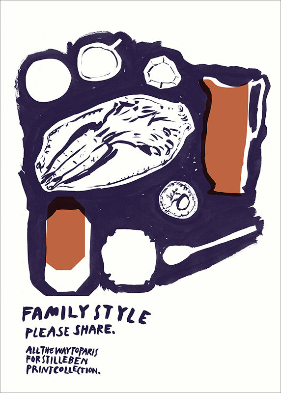 Stilleben Print - 50 x 70 cm⼁Carrots to Share - Blue Print